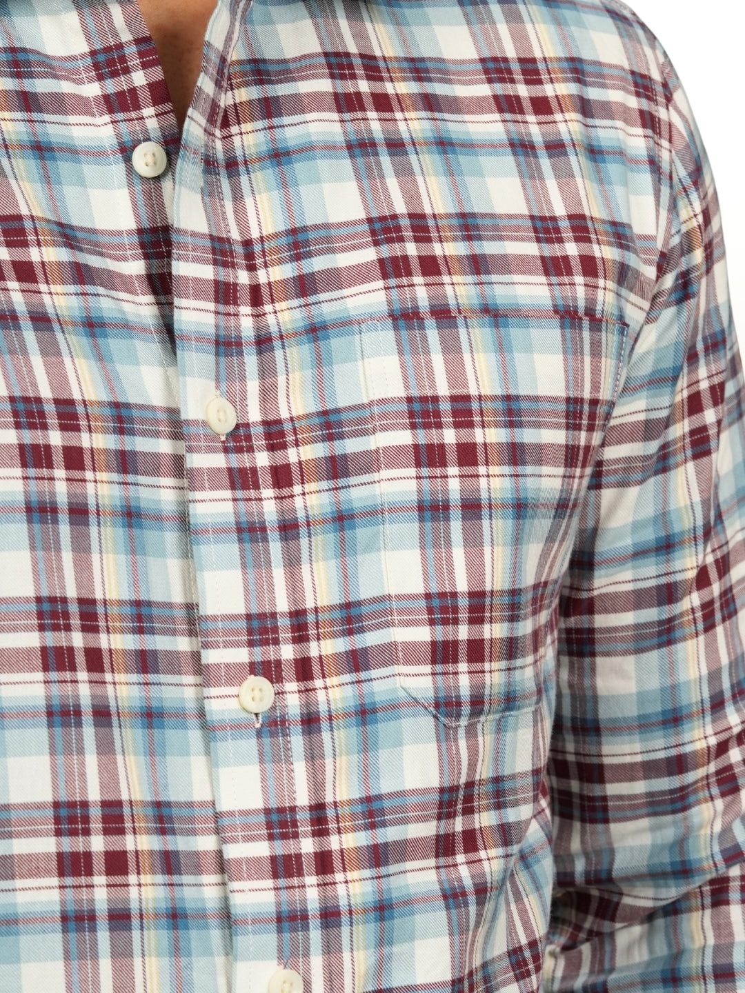 Blue & Red Checks Cotton Shirt