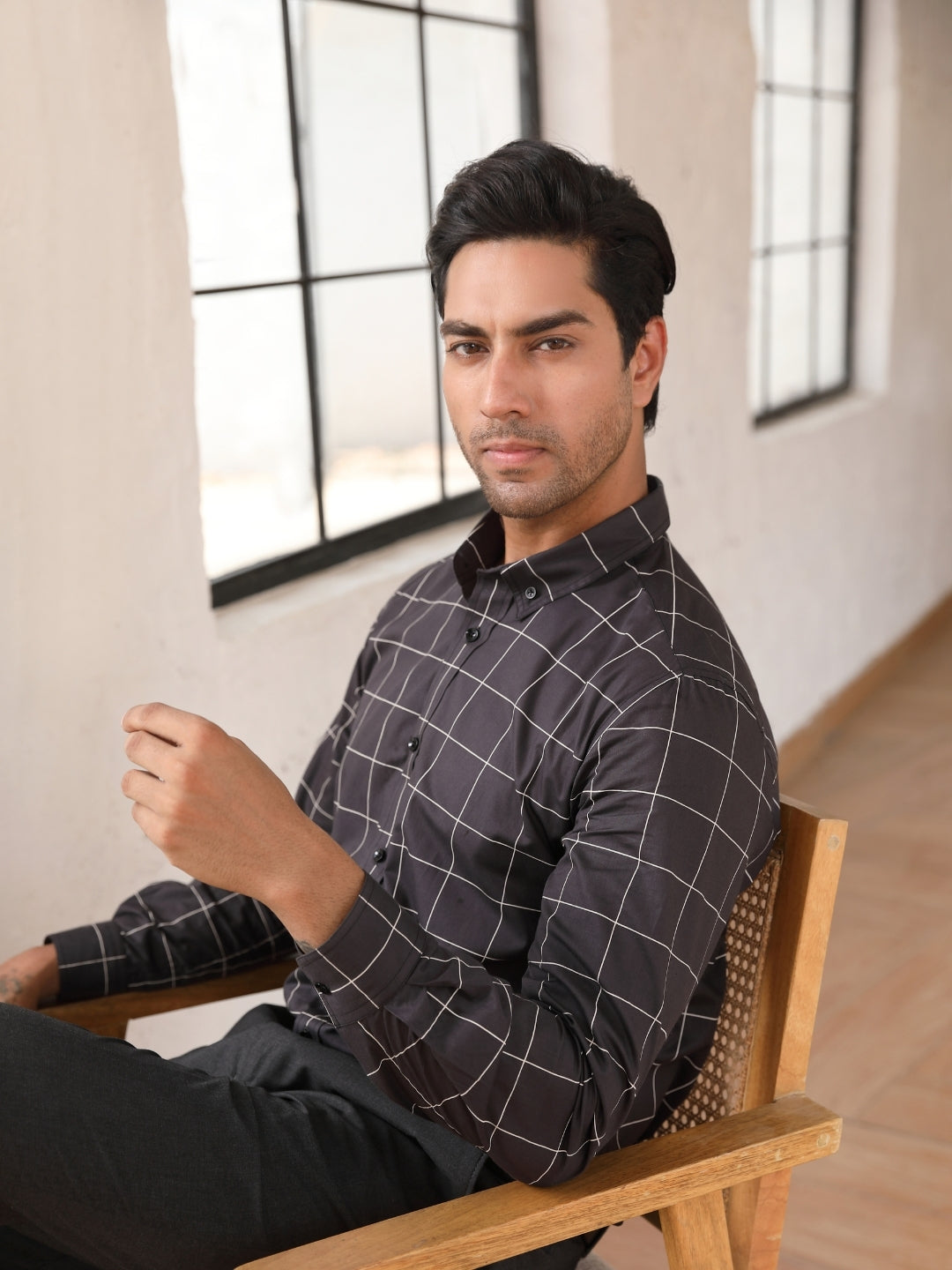 Iron Gray Checks Shirt