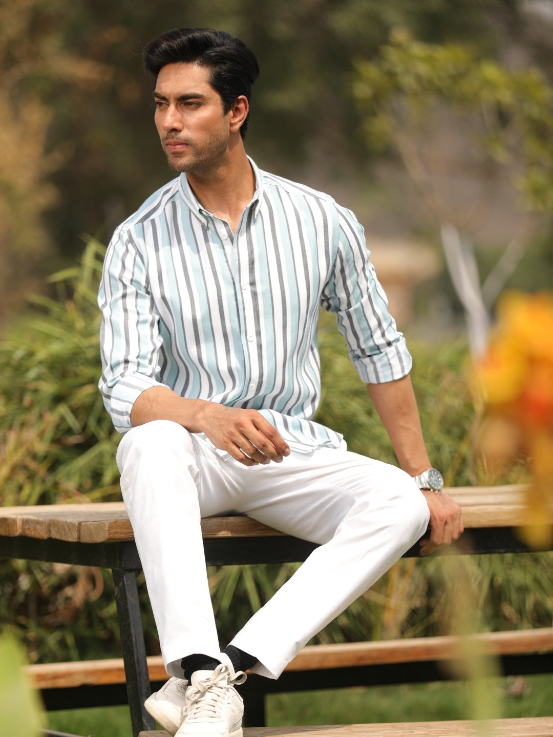 Pelican gray Stripes shirt