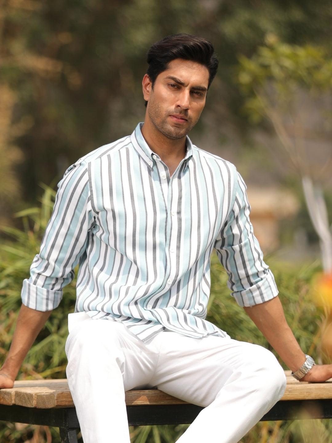 Pelican gray Stripes shirt