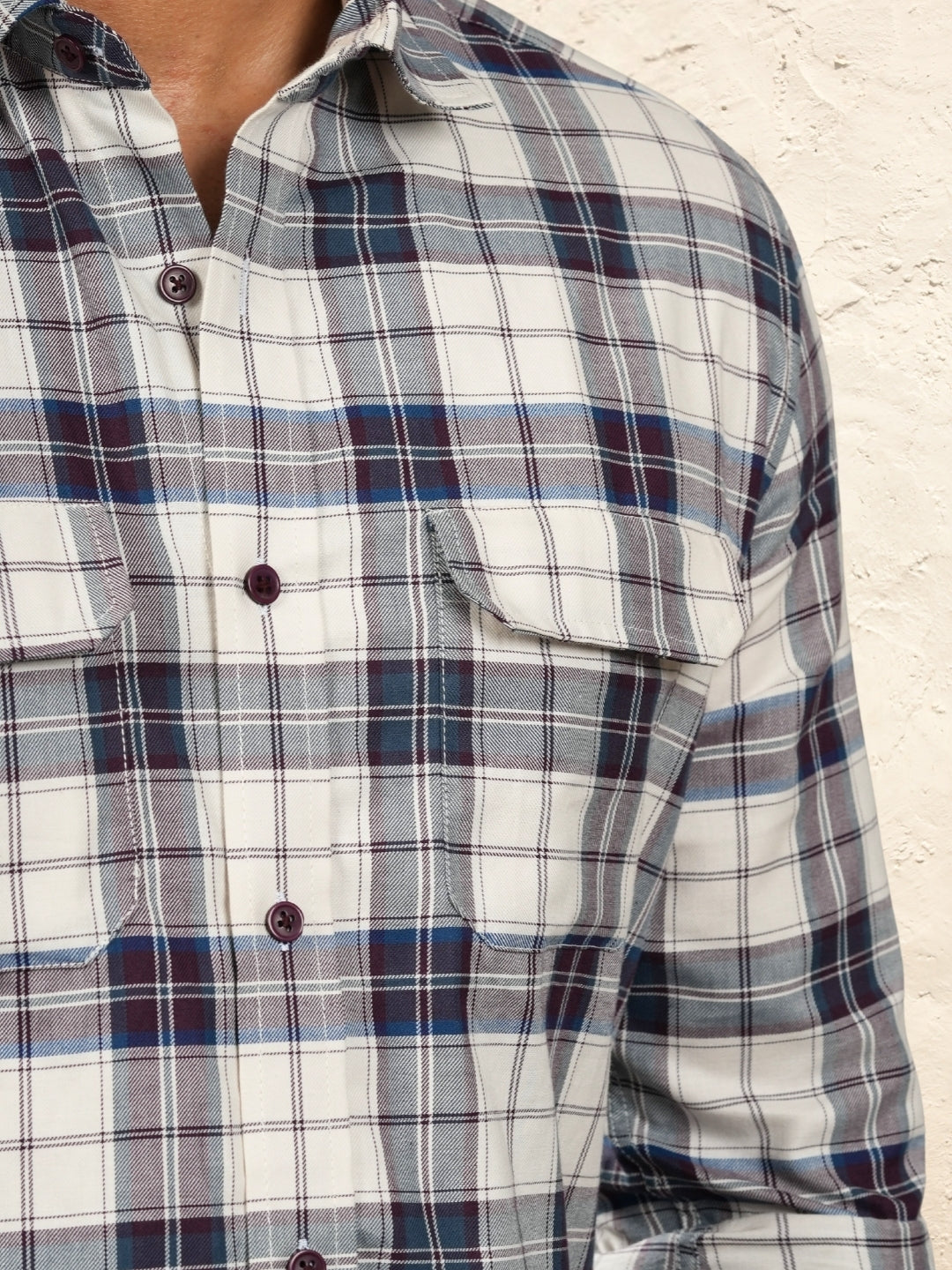 Wine checks shirt