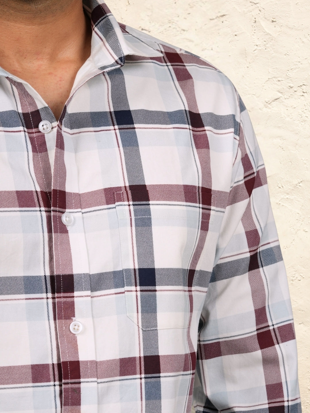 Red & Blue Checks Cotton Shirt