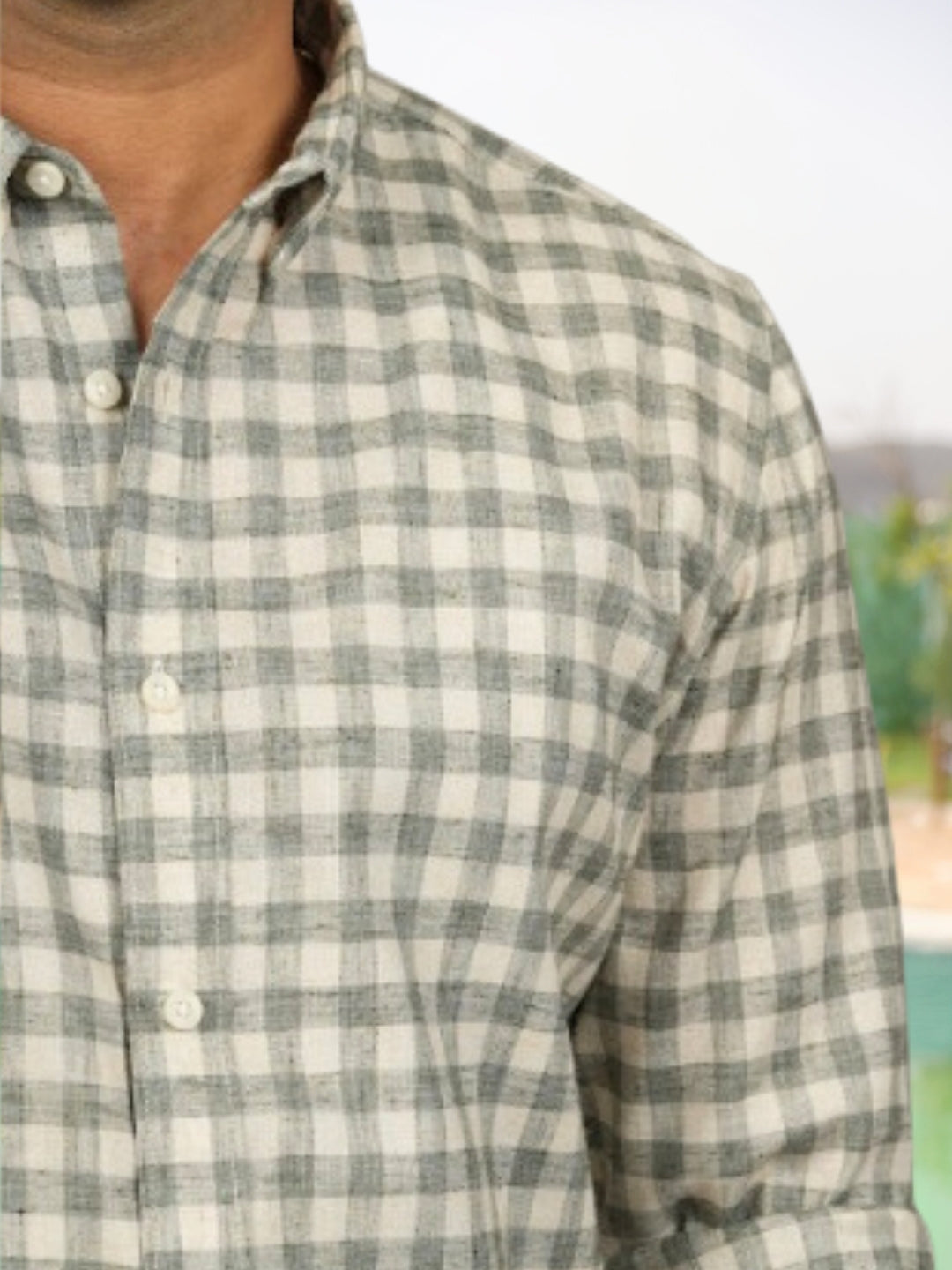 Meadow Green Checks Linen Cotton Shirt