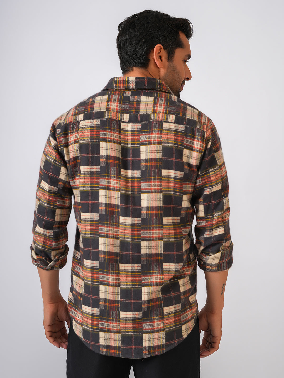 Red Checked Slim Fit Flannel Cotton Shirt