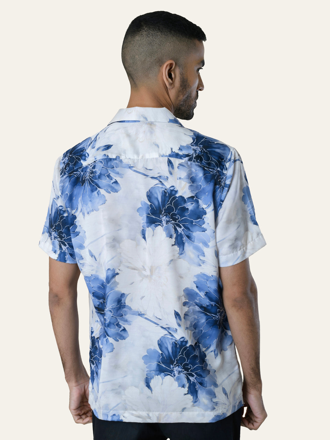 Off White Printed Rayon Shirt