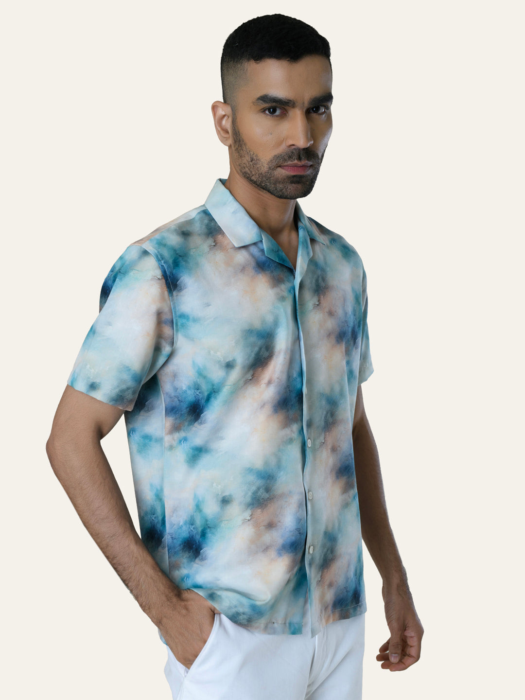 Green Printed Rayon Shirt