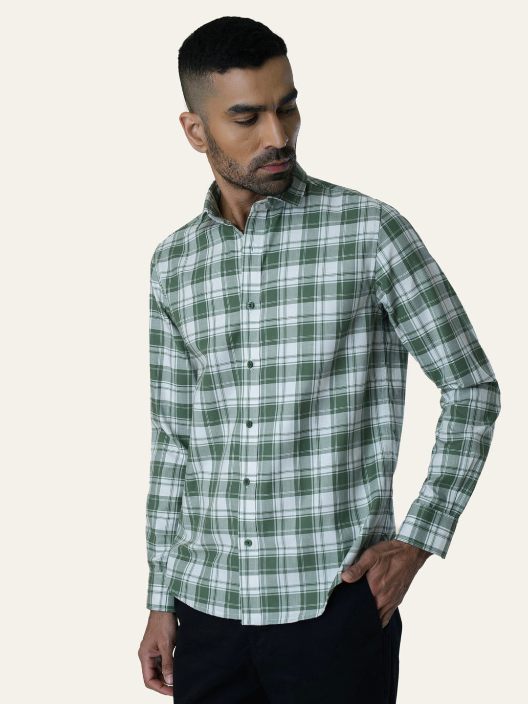 Forrest Green Cotton Checked shirt