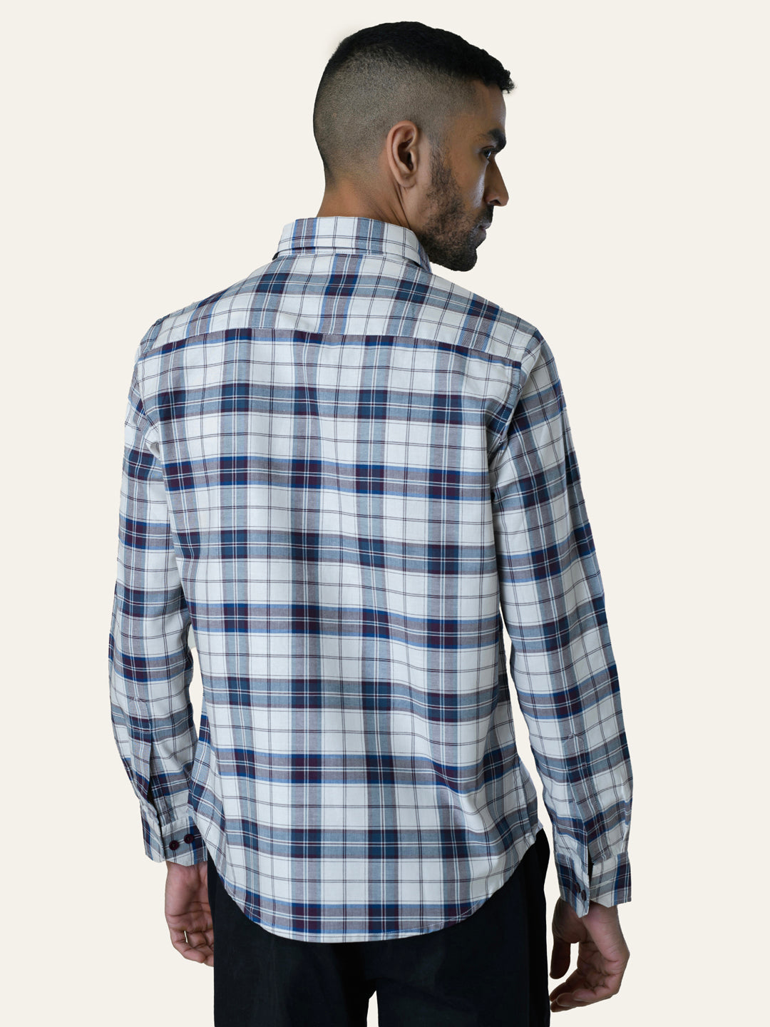 Wine Cotton Checked shirt
