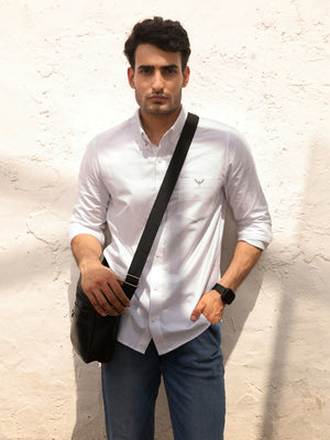 Crystal White Oxford Cotton Solid Shirt