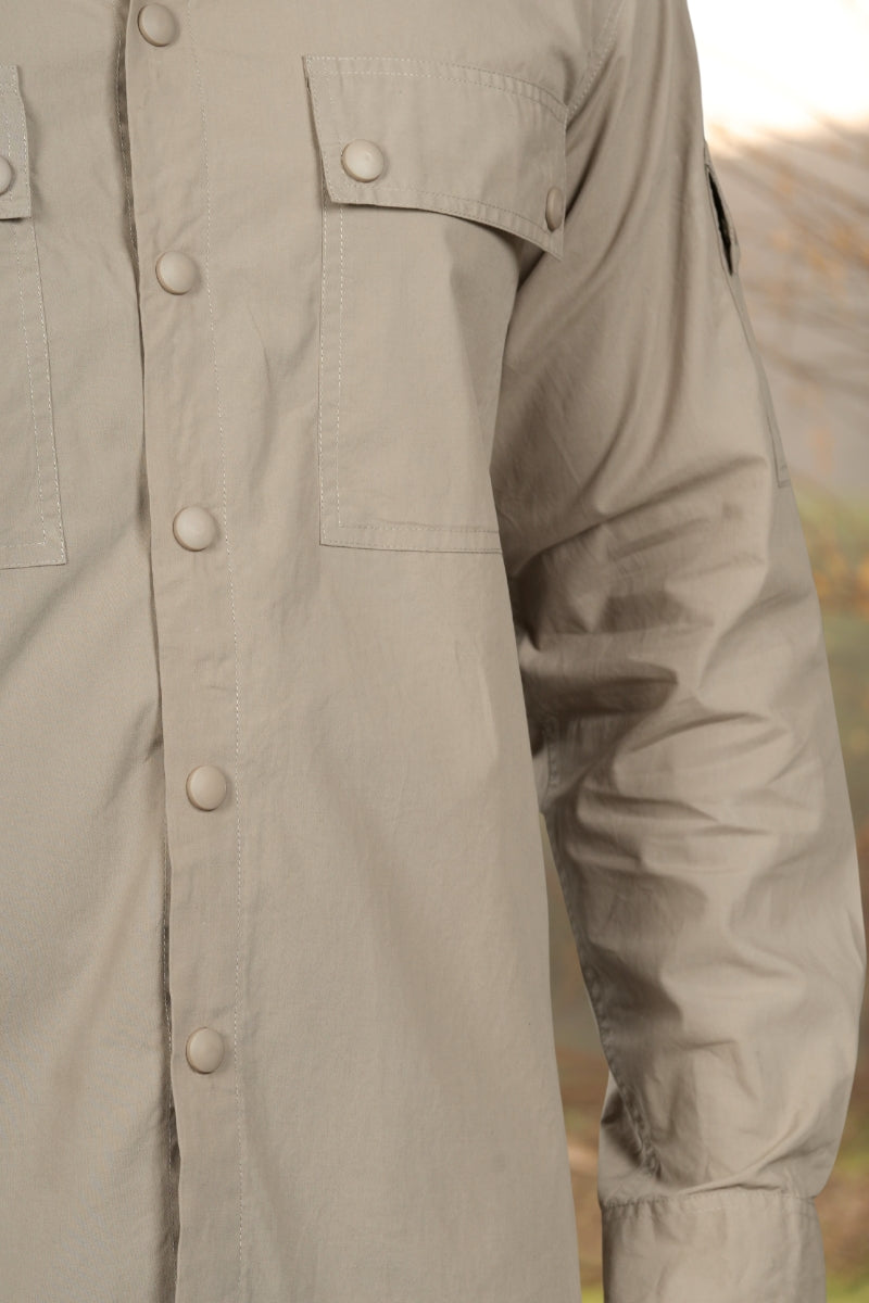 Beige Utility Box Fit Shirt