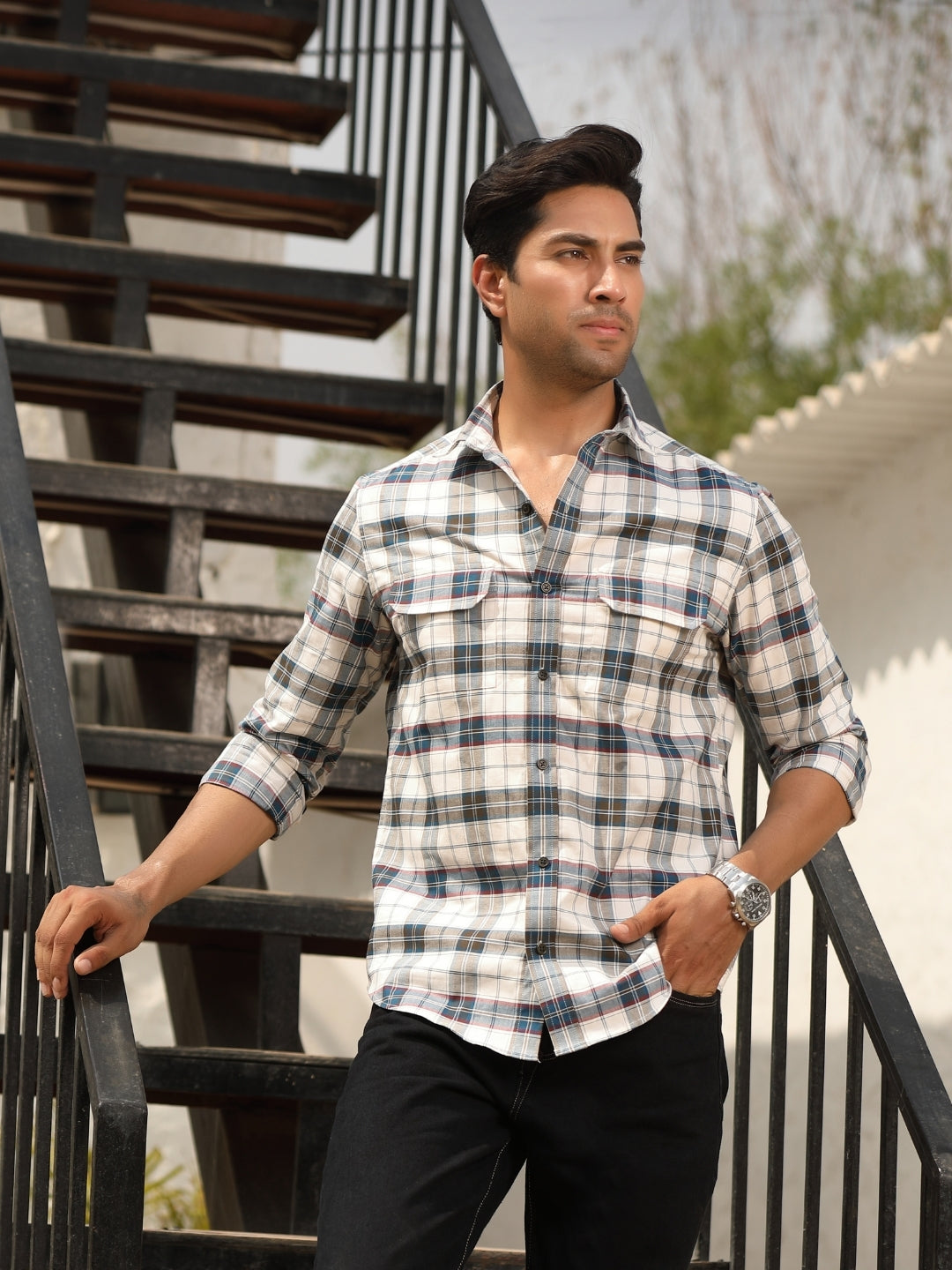 Crystal Teal Checks Shirt