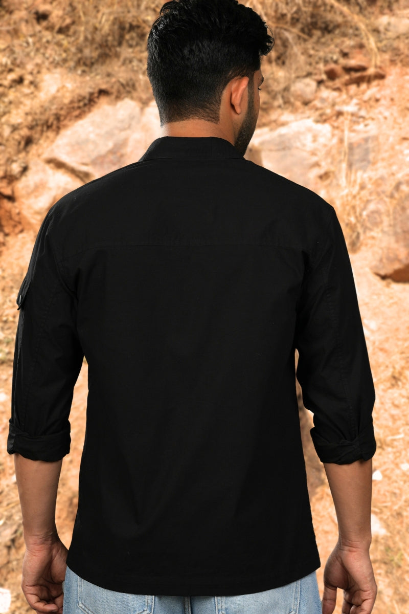 Black Utility Box Fit Shirt