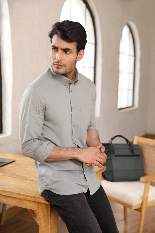 Pastel Pista Green Solid Shirt