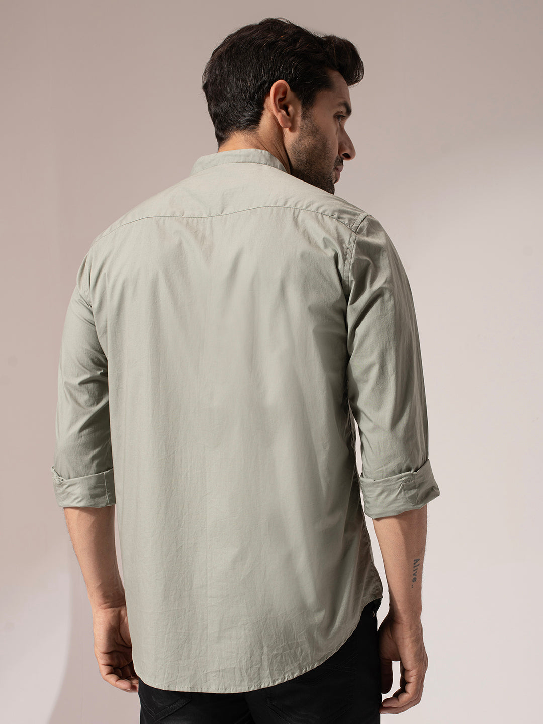 Pastel Pista Solid Cotton Shirt