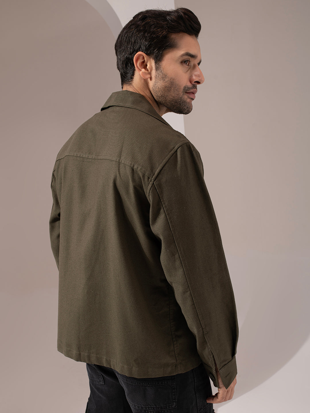 Olive Green Utility Box Fit Shacket