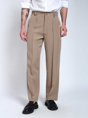 Fawn Solid Pintuck Korean Pants