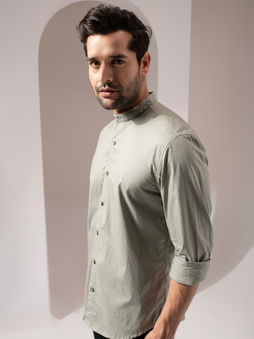 Pastel Pista Solid Cotton Shirt