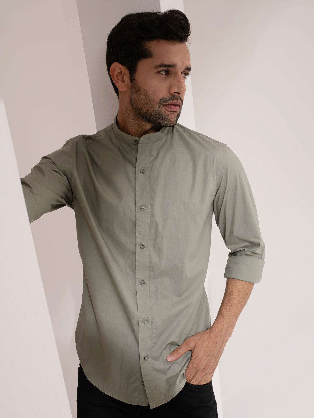 Pastel Pista Solid Cotton Shirt