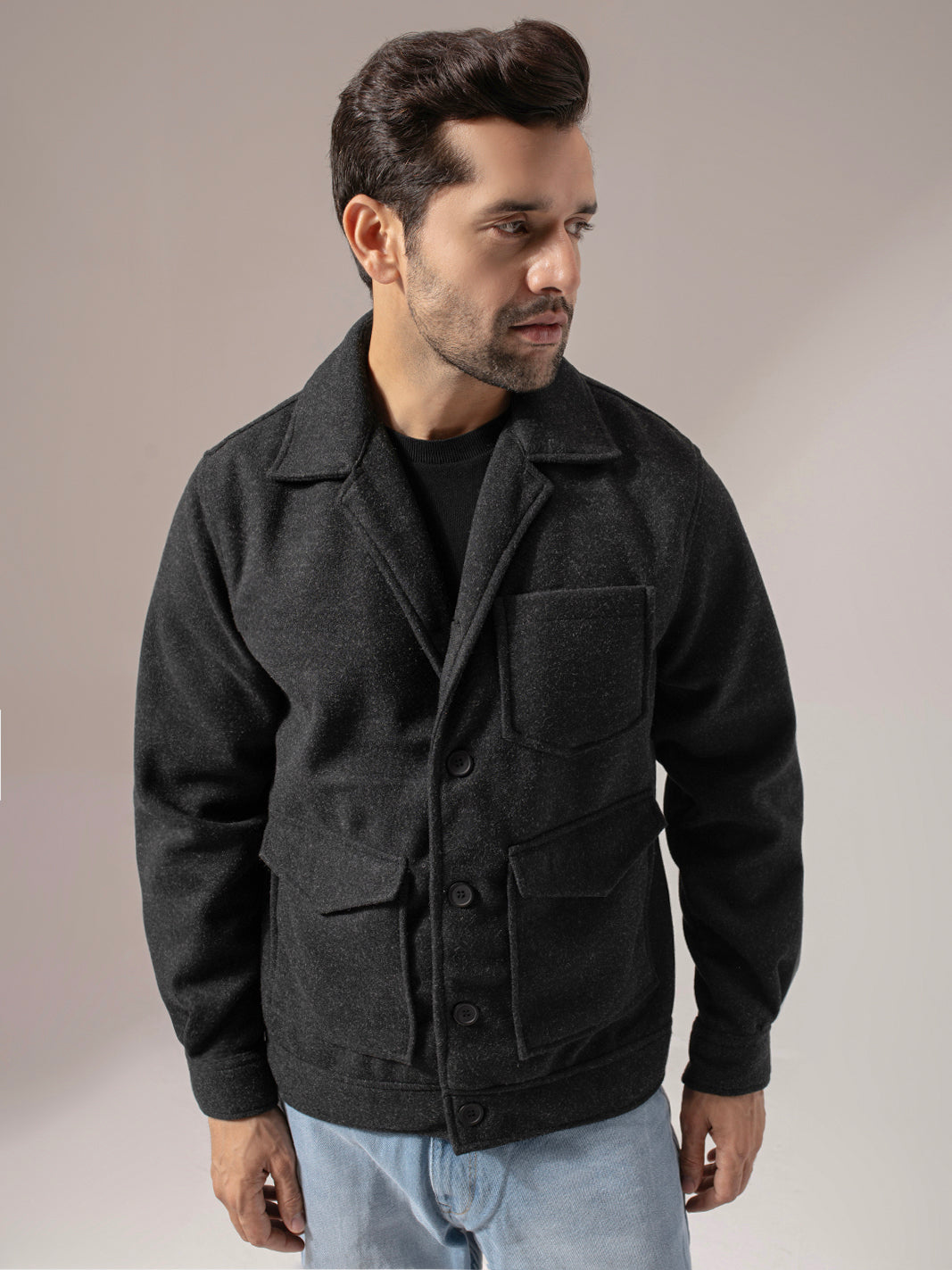 Dark Gray Solid Jacket