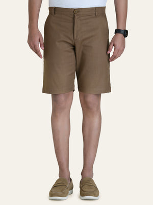 Linen Brown Solid Shorts