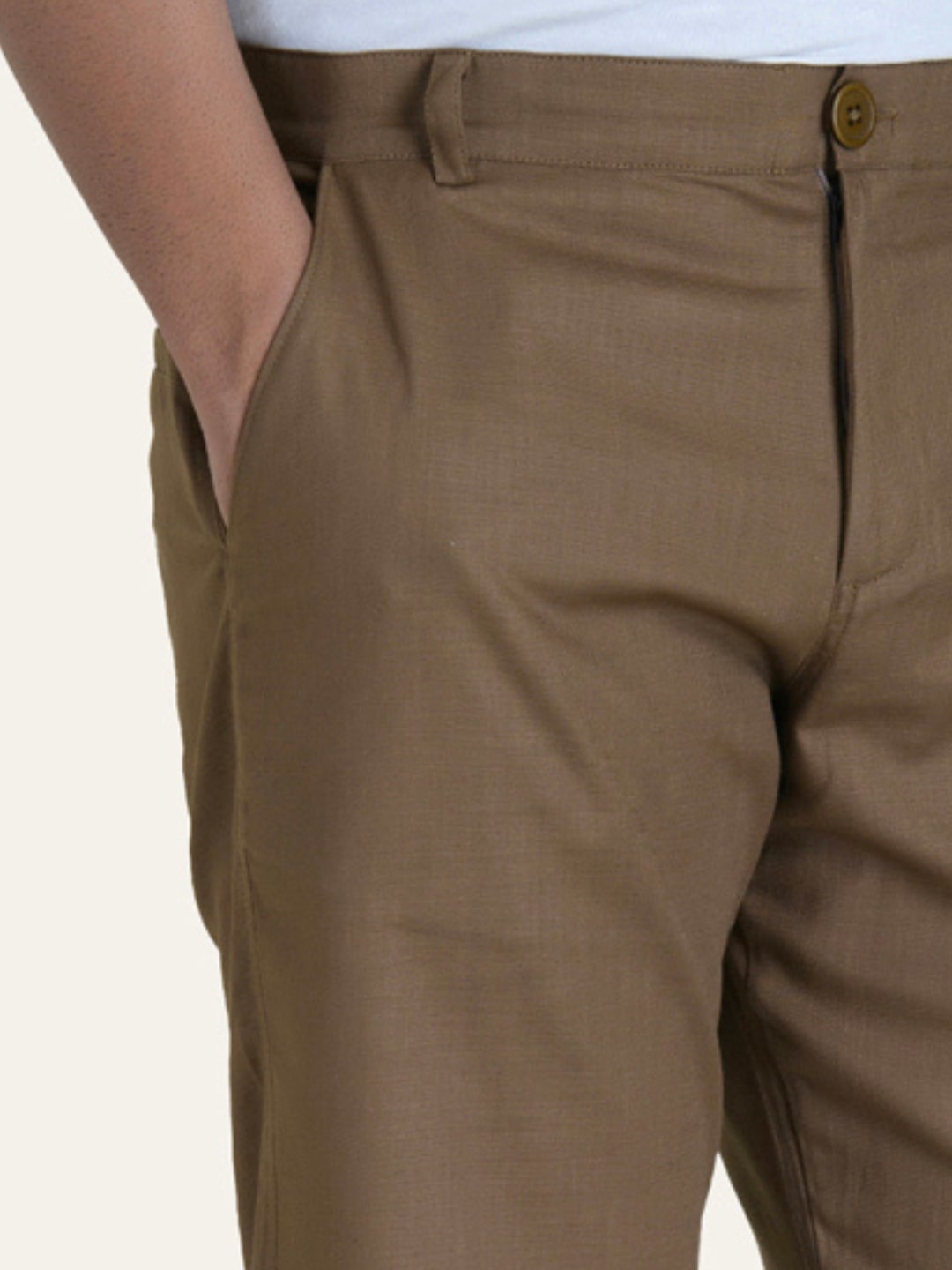 Linen Brown Solid Shorts