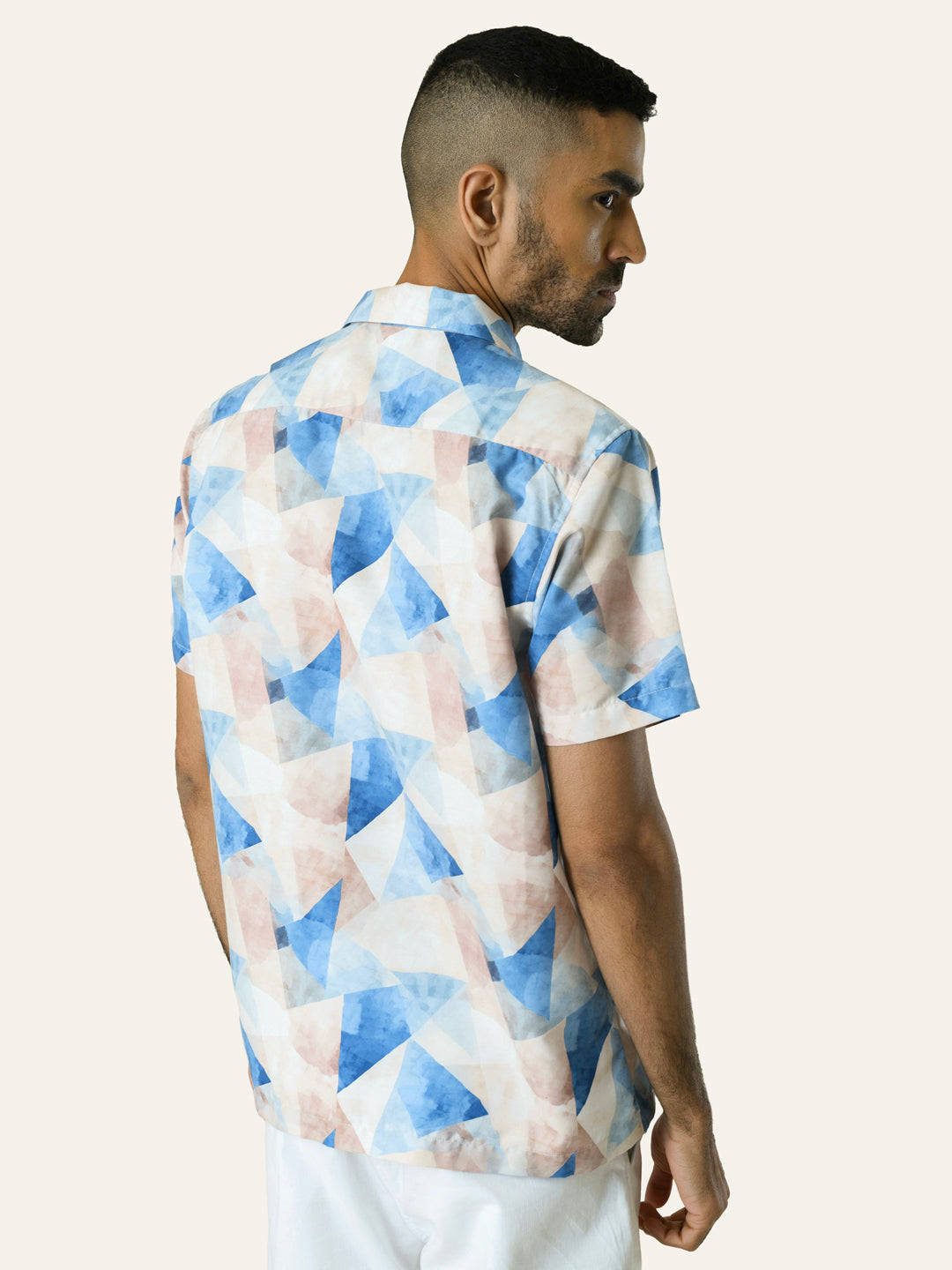 Blue Printed Rayon Shirt