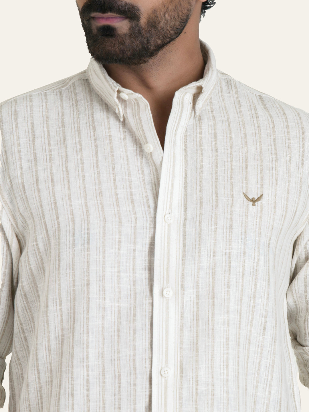 Mustard Striped Linen Cotton Shirt